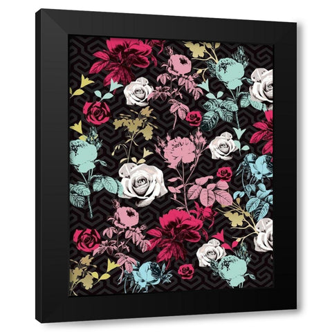 Modern Drama Fleur 1 Black Modern Wood Framed Art Print with Double Matting by Allen, Candace