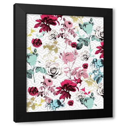 Modern Drama Fleur 2 Black Modern Wood Framed Art Print with Double Matting by Allen, Candace