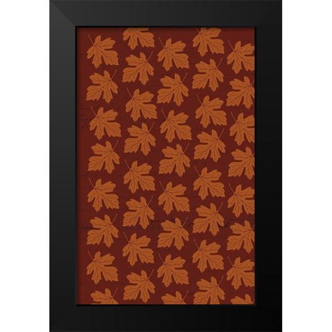 Welcome Fall Leaves 1 Black Modern Wood Framed Art Print by Allen, Candace
