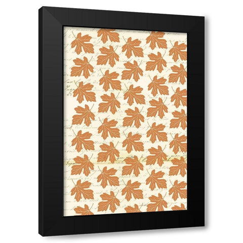 Welcome Fall Leaves Swirl 3 Black Modern Wood Framed Art Print with Double Matting by Allen, Candace