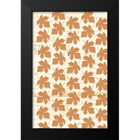 Welcome Fall Leaves Swirl 3 Black Modern Wood Framed Art Print by Allen, Candace