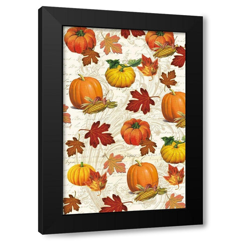 Welcome Fall Pumpkins 1 Black Modern Wood Framed Art Print by Allen, Candace