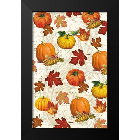 Welcome Fall Pumpkins 1 Black Modern Wood Framed Art Print by Allen, Candace