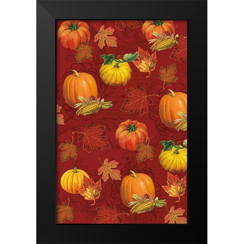 Welcome Fall Pumpkins 2 Black Modern Wood Framed Art Print by Allen, Candace