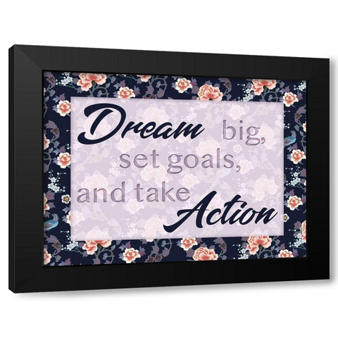 Dream Actions 1 Black Modern Wood Framed Art Print with Double Matting by Lula Bijoux and Company