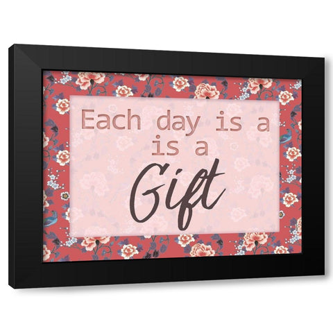 Daily Gifts 1 Black Modern Wood Framed Art Print by Lula Bijoux and Company