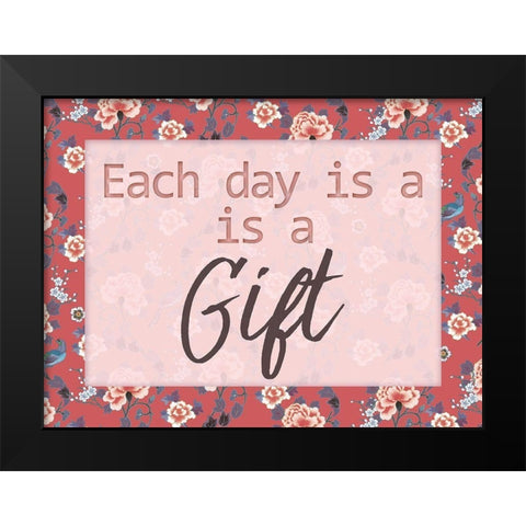 Daily Gifts 1 Black Modern Wood Framed Art Print by Lula Bijoux and Company