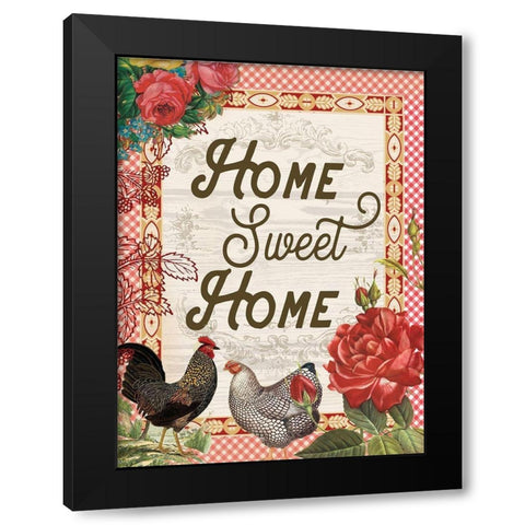 Home Sweet Home Black Modern Wood Framed Art Print with Double Matting by Lula Bijoux and Company