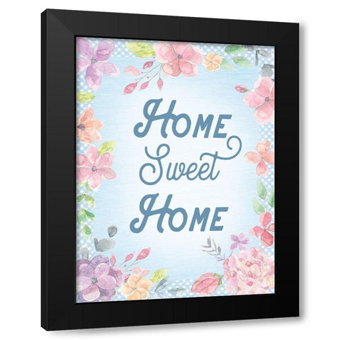 Home Sweet Home 2 Black Modern Wood Framed Art Print with Double Matting by Lula Bijoux and Company