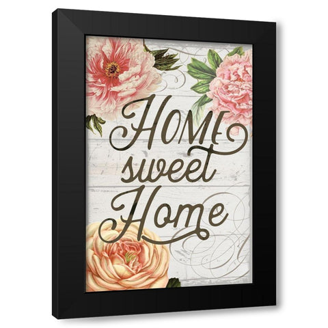 Home Sweet Home Flag Black Modern Wood Framed Art Print with Double Matting by Lula Bijoux and Company