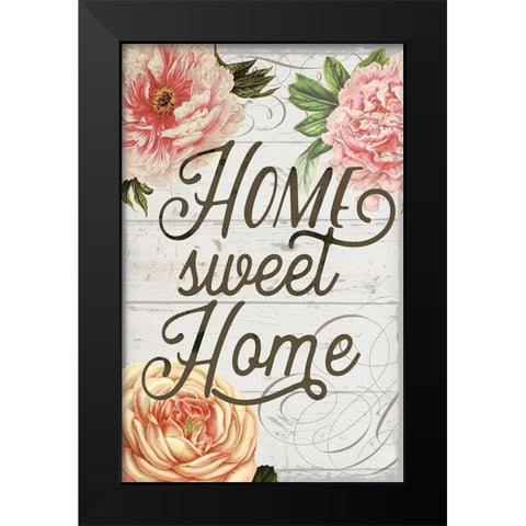 Home Sweet Home Flag Black Modern Wood Framed Art Print by Lula Bijoux and Company