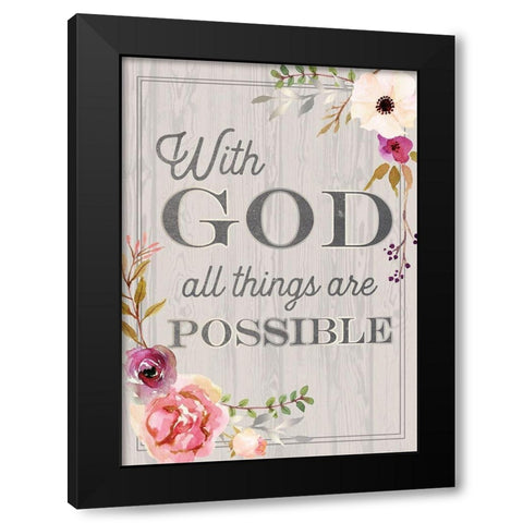 Religious 3 Black Modern Wood Framed Art Print with Double Matting by Lula Bijoux and Company