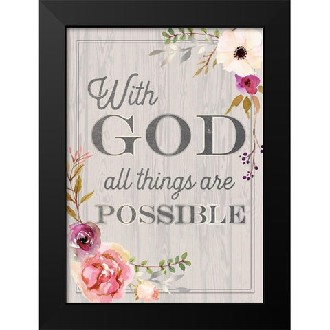 Religious 3 Black Modern Wood Framed Art Print by Lula Bijoux and Company