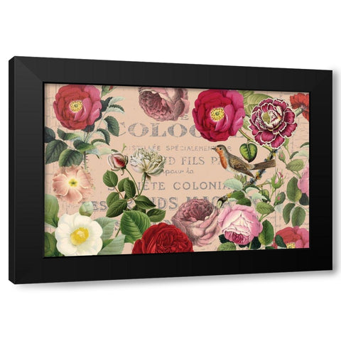 Dusty Rose Black Modern Wood Framed Art Print by Lula Bijoux and Company
