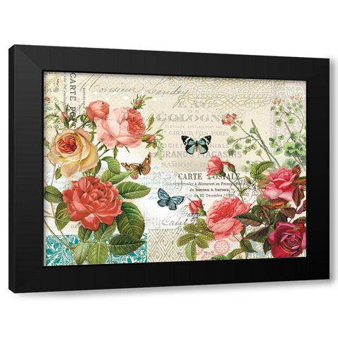 Floral Dream Black Modern Wood Framed Art Print by Lula Bijoux and Company