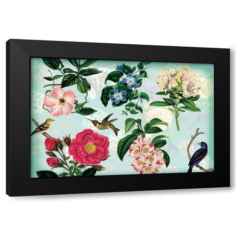 Spring Vintage Botanica 1 Black Modern Wood Framed Art Print by Lula Bijoux and Company