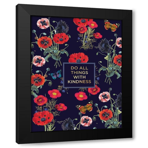 Bright Poppy Inspiration 2 Black Modern Wood Framed Art Print by Lula Bijoux and Company