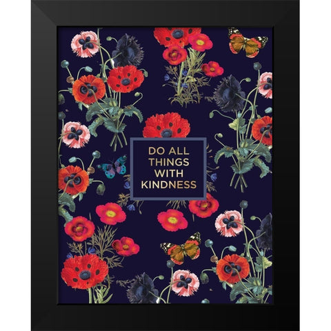Bright Poppy Inspiration 2 Black Modern Wood Framed Art Print by Lula Bijoux and Company