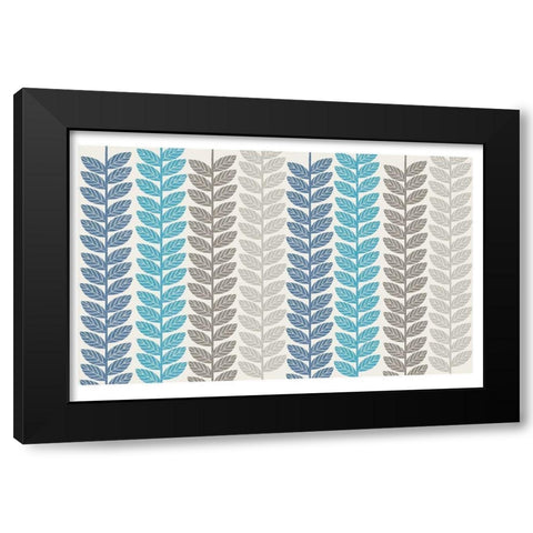 Vine Leaves 1 Black Modern Wood Framed Art Print with Double Matting by Lula Bijoux and Company