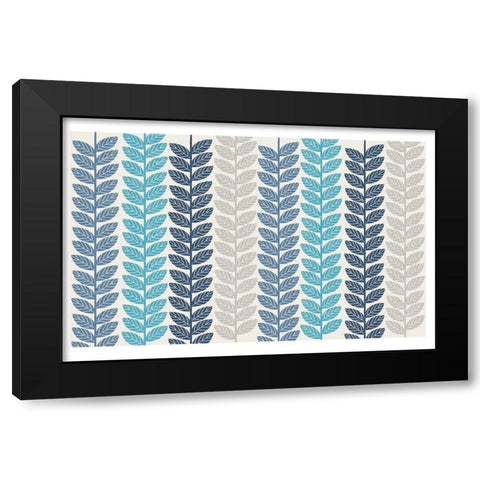 Vine Leaves 2 Black Modern Wood Framed Art Print with Double Matting by Lula Bijoux and Company