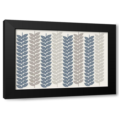 Vine Leaves 3 Black Modern Wood Framed Art Print with Double Matting by Lula Bijoux and Company