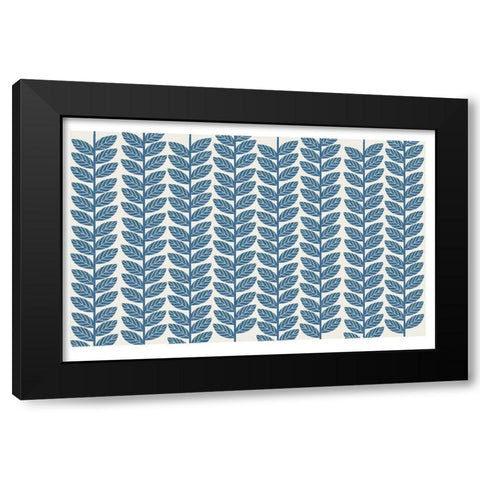 Vine Leaves 4 Black Modern Wood Framed Art Print with Double Matting by Lula Bijoux and Company