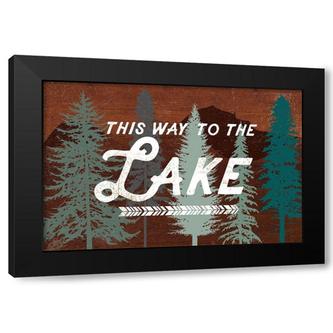 This Way To The Lake Black Modern Wood Framed Art Print with Double Matting by Lula Bijoux and Company