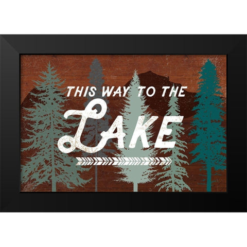 This Way To The Lake Black Modern Wood Framed Art Print by Lula Bijoux and Company