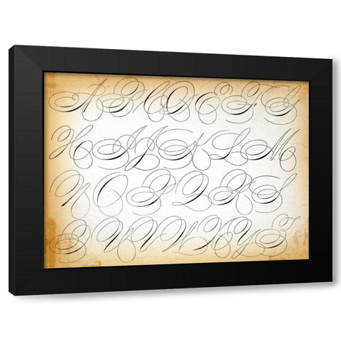 Industrial Scripture Black Modern Wood Framed Art Print with Double Matting by Lula Bijoux and Company