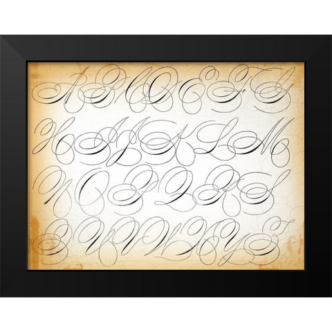 Industrial Scripture Black Modern Wood Framed Art Print by Lula Bijoux and Company