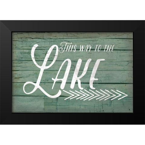 Emerald Lake Black Modern Wood Framed Art Print by Lula Bijoux and Company