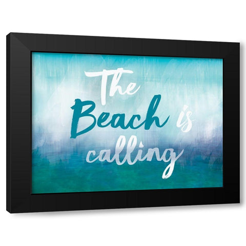 The Beach Is Calling Black Modern Wood Framed Art Print with Double Matting by Lula Bijoux and Company