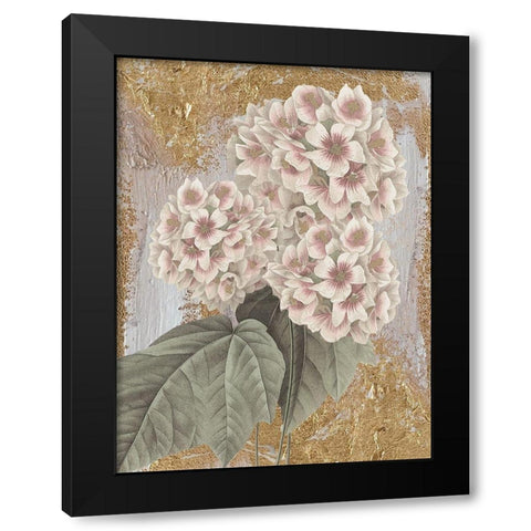 Goldern Flower Black Modern Wood Framed Art Print with Double Matting by Lula Bijoux and Company