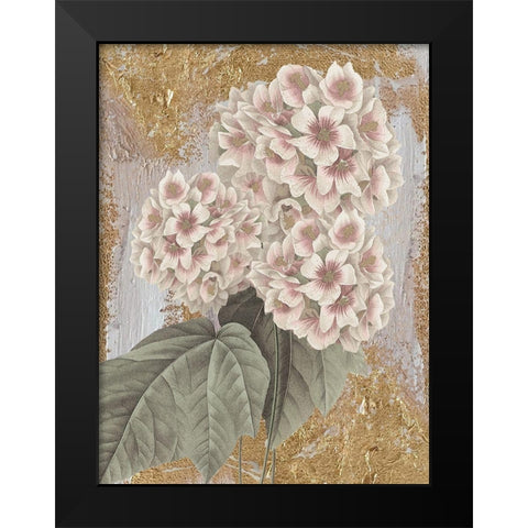Goldern Flower Black Modern Wood Framed Art Print by Lula Bijoux and Company