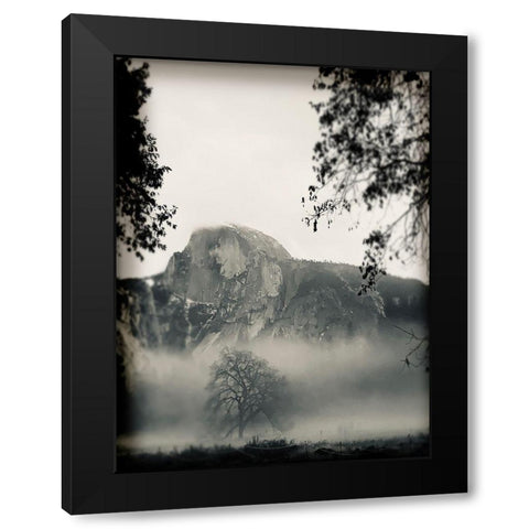 Mistty Mountains Black Modern Wood Framed Art Print with Double Matting by Lula Bijoux and Company