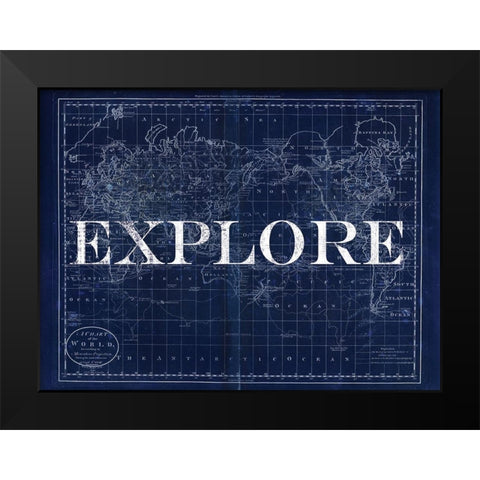 Explore Atlas Black Modern Wood Framed Art Print by Lula Bijoux and Company