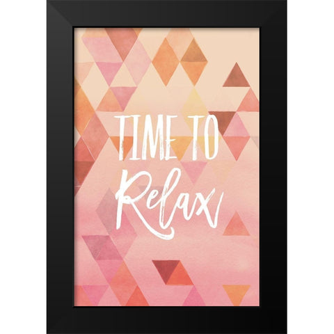 Time to Relax Black Modern Wood Framed Art Print by Lula Bijoux and Company