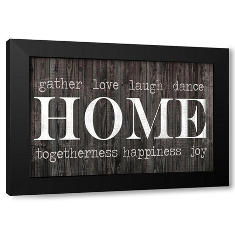 Home Words Black Modern Wood Framed Art Print with Double Matting by Lula Bijoux and Company