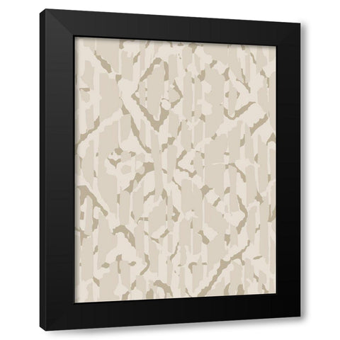 Boho Casual Beige Black Modern Wood Framed Art Print with Double Matting by Lula Bijoux and Company