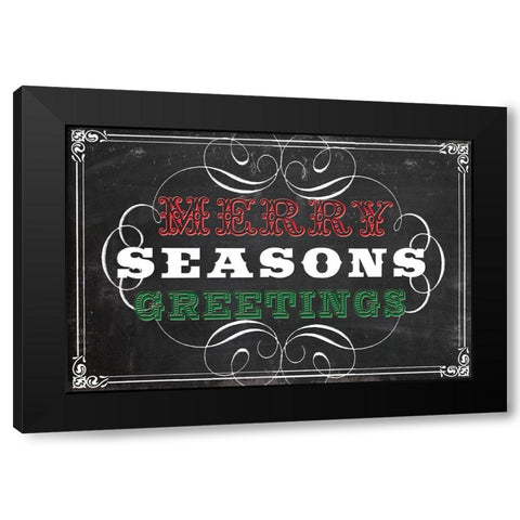 Holiday Chalk Black Modern Wood Framed Art Print by Lula Bijoux And Company