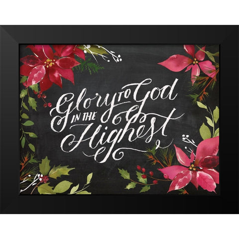 Glory Poinsettias Black Modern Wood Framed Art Print by Lula Bijoux And Company