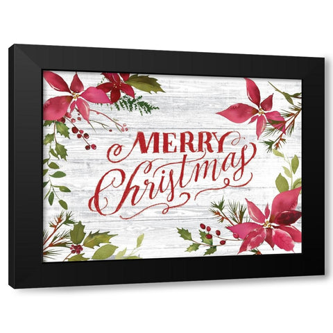 Handwritten Holiday Black Modern Wood Framed Art Print by Lula Bijoux And Company
