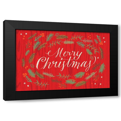 Happy Holidays 1 V2 Black Modern Wood Framed Art Print by Lula Bijoux And Company