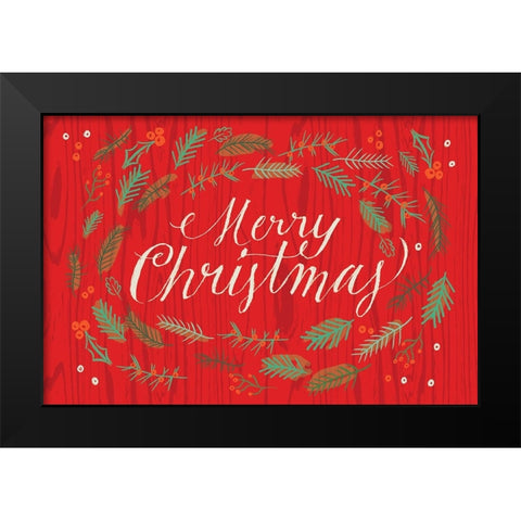 Happy Holidays 1 V2 Black Modern Wood Framed Art Print by Lula Bijoux And Company