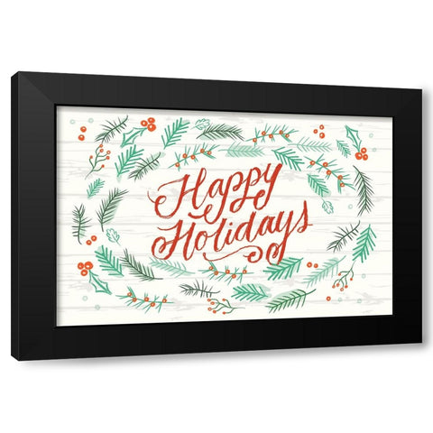 Happy Holidays 1 Black Modern Wood Framed Art Print by Lula Bijoux And Company