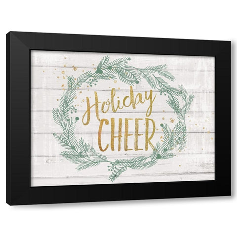 Holiday Cheer Black Modern Wood Framed Art Print by Lula Bijoux And Company