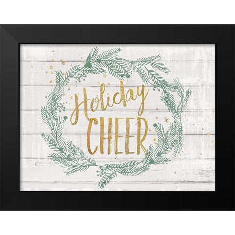 Holiday Cheer Black Modern Wood Framed Art Print by Lula Bijoux And Company