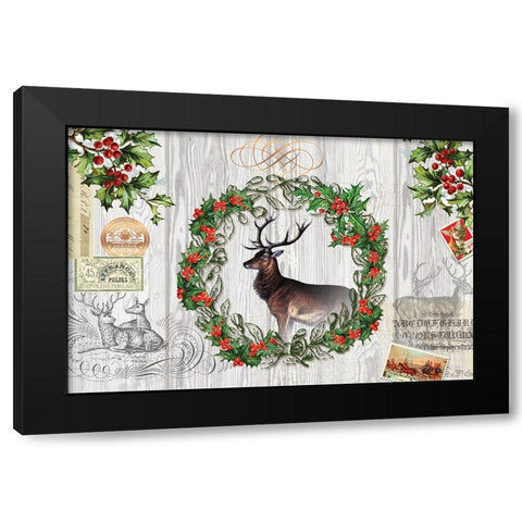 Rustic Holiday 1 Black Modern Wood Framed Art Print by Lula Bijoux And Company