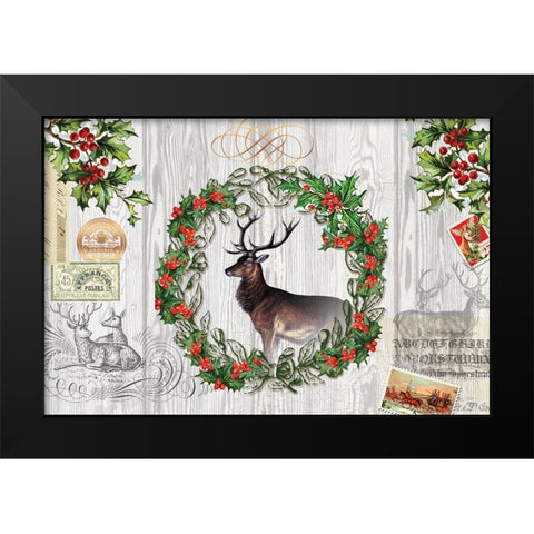 Rustic Holiday 1 Black Modern Wood Framed Art Print by Lula Bijoux And Company