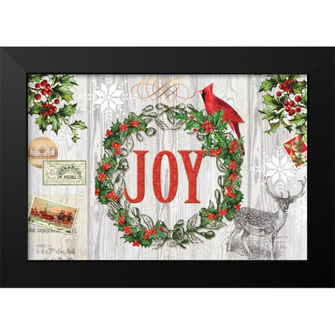 Rustic Holiday 2 Black Modern Wood Framed Art Print by Lula Bijoux And Company
